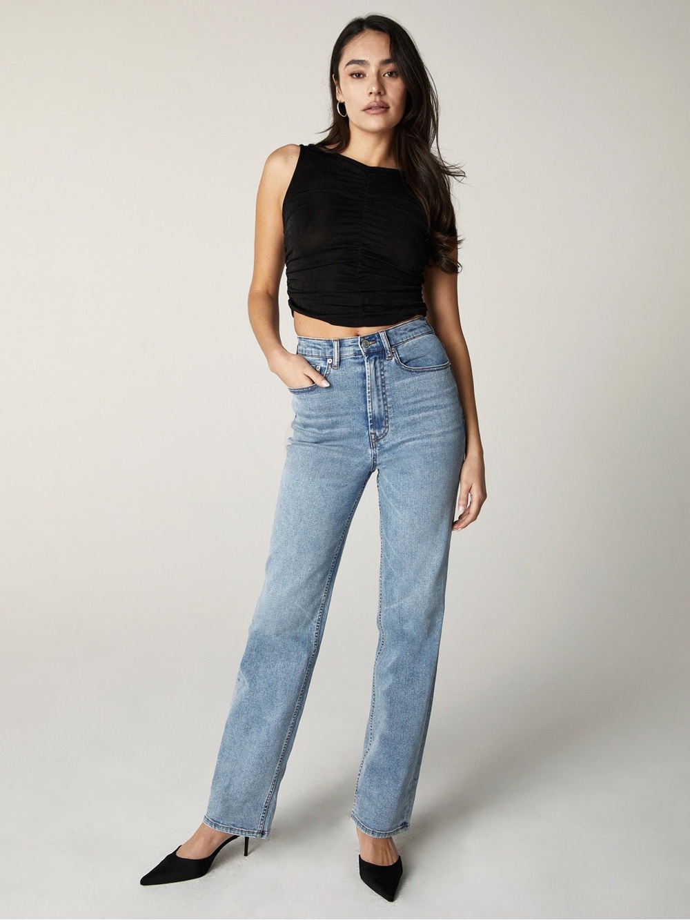 Anthropologie Unpublished Rae Straight Leg Jeans Olympic Wash